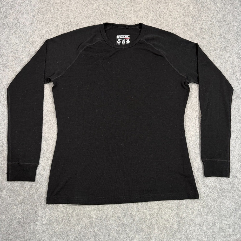 Mountain Warehouse Black Merino Wool Blend Long Sleeve Top Women's Size 14